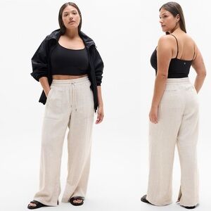 Athleta Retreat Linen High Rise Wide Leg Pant Size 1X